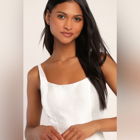 NWT Lulu's | Women’s Endless Amore White A-Line Gown with Pockets Size 10 - Picture 4 of 15